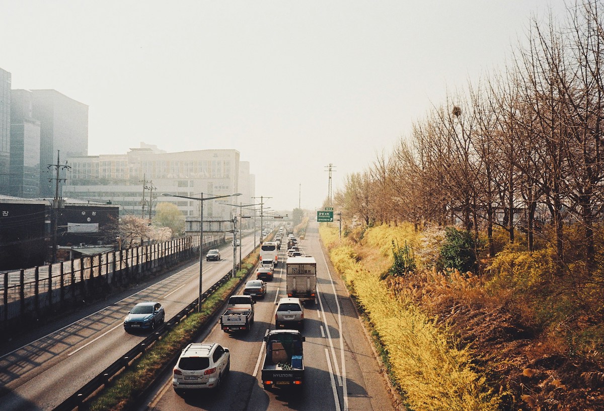 traffic in the middle of the town