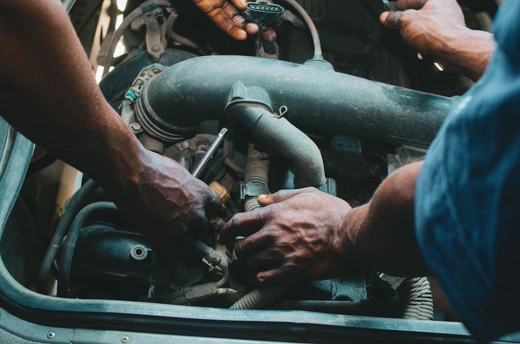 Hands on vehicle engine
