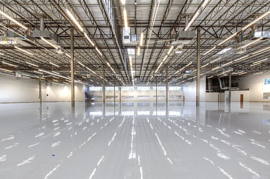 Glossy industrial facility interior